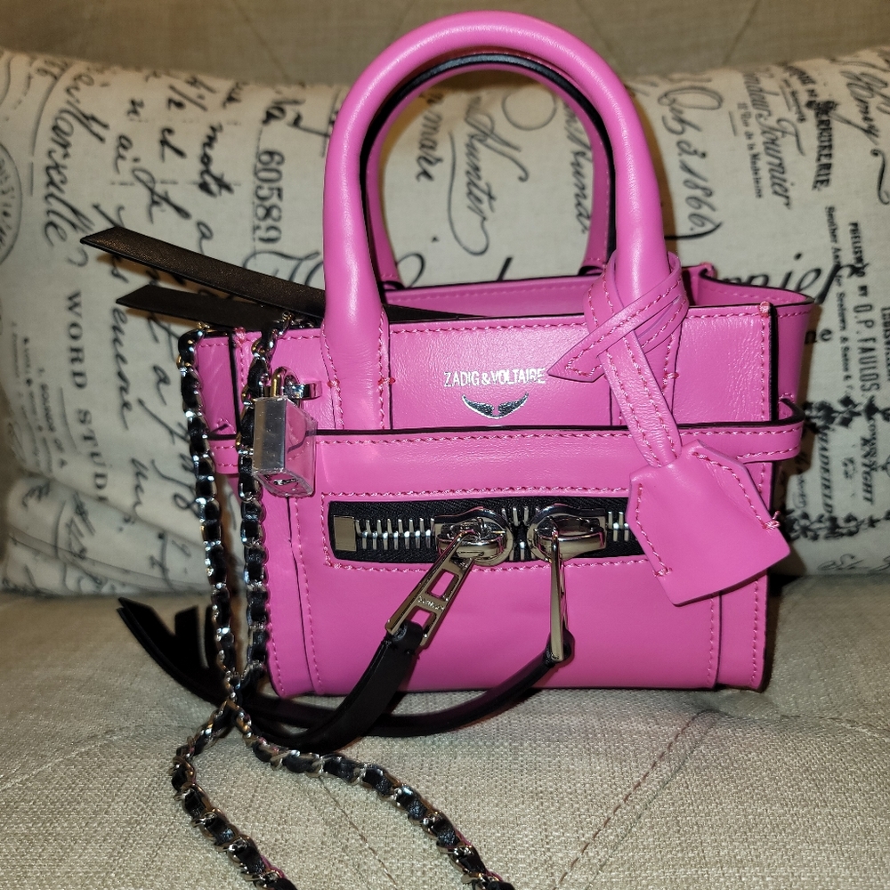 NWT Zadig & Voltaire Candide Nano Tote Neon Pink